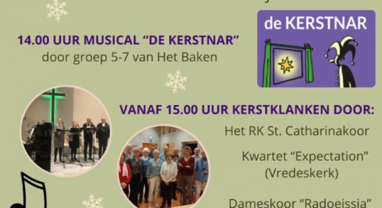 Kerstinloop RK St. Catharinakerk Nijkerk met kerstmusical door leerlingen van Het Baken
